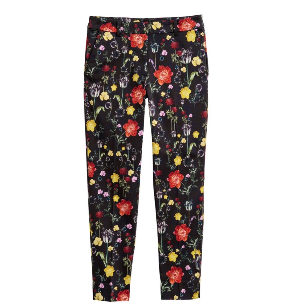 H&M Black Floral Pants